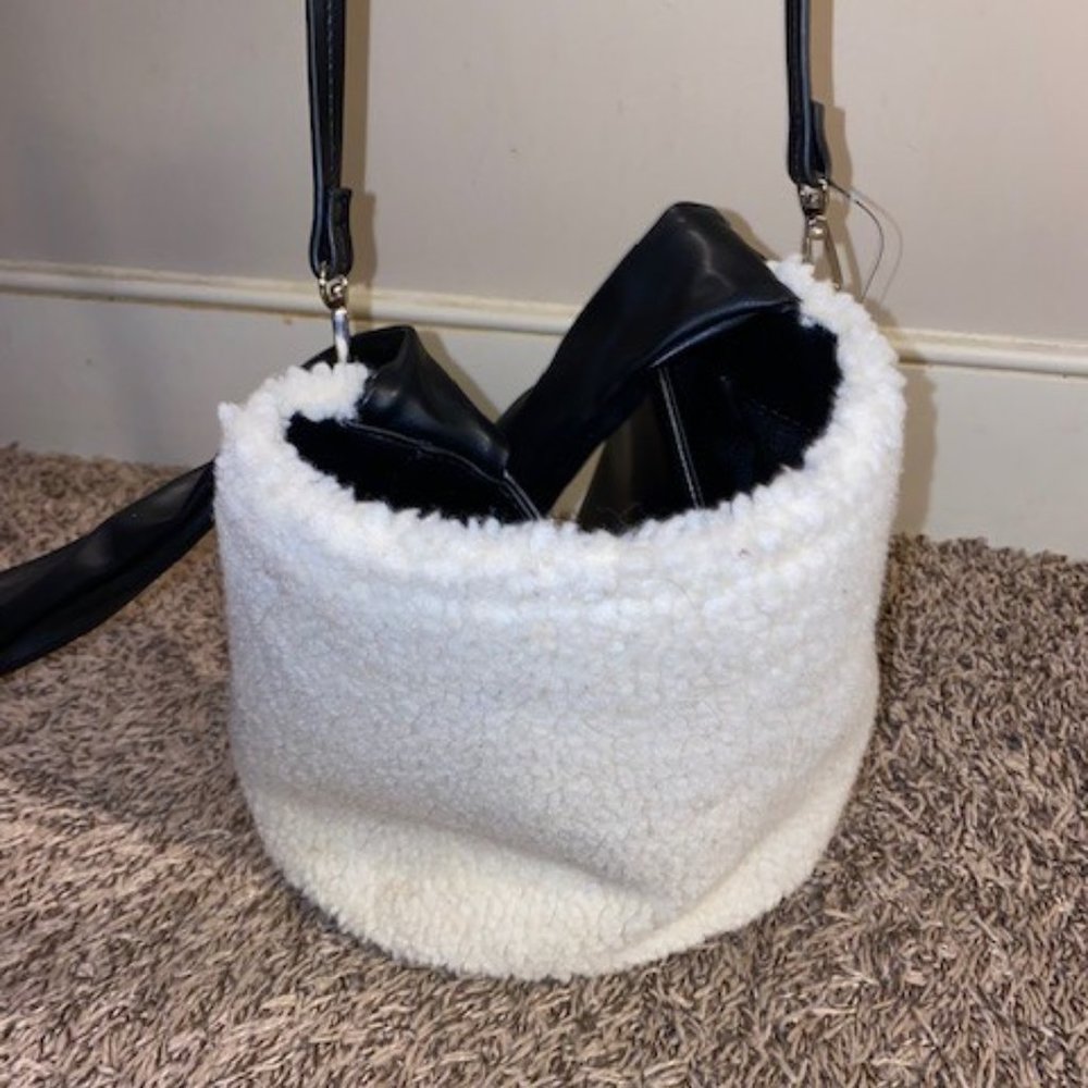 White Faux Fur Purse